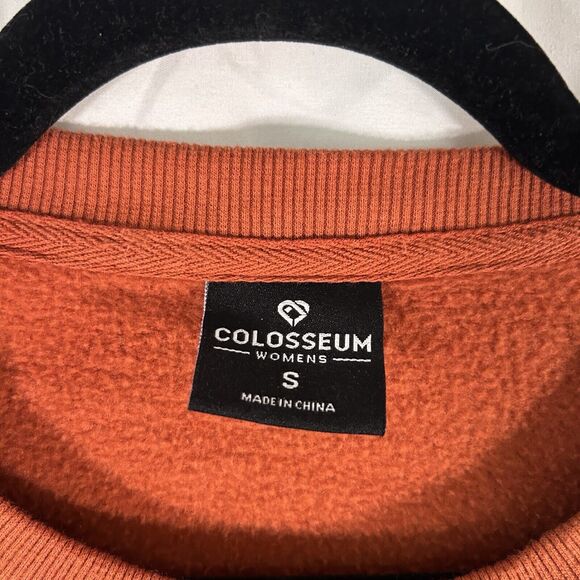 Texas Longhorns Sweater Women's Small Orange Crew Neck Wrist Patch Pullover - Picture 5 of 10